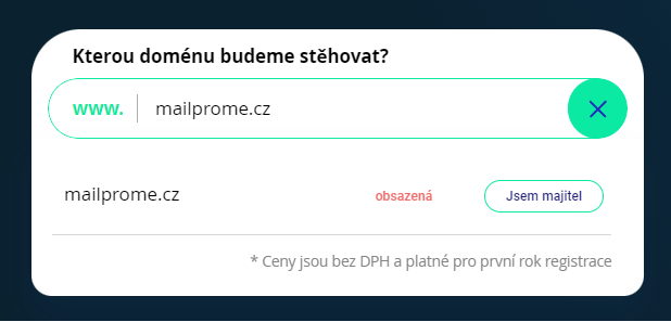 Převod domény u Webglobe