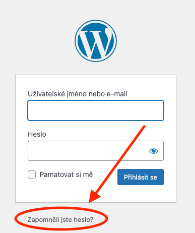 Změna hesla WordPress