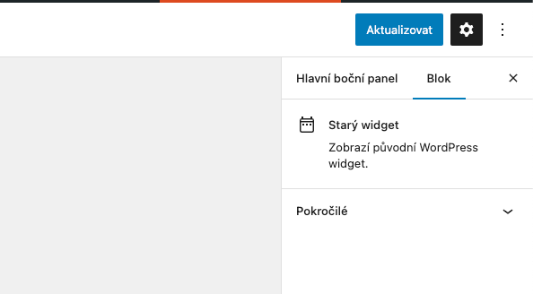 Aktualizace widgetů v šabloně WordPress