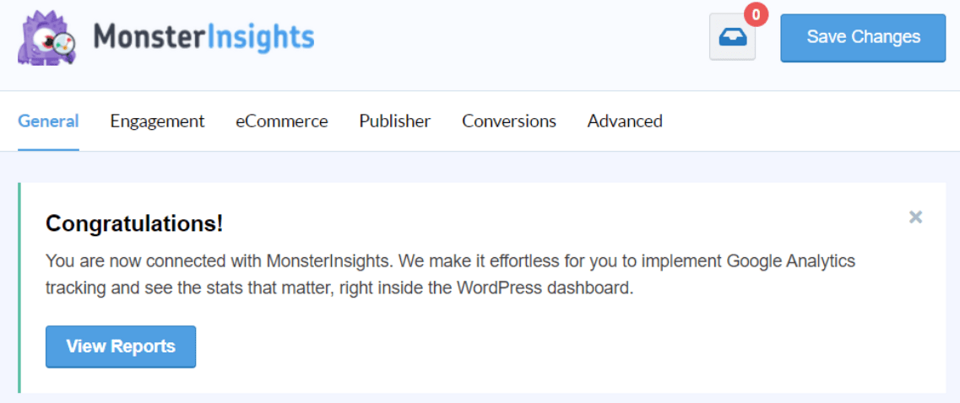 Propojení WP pluginu MonsterInsights s Google Analytics