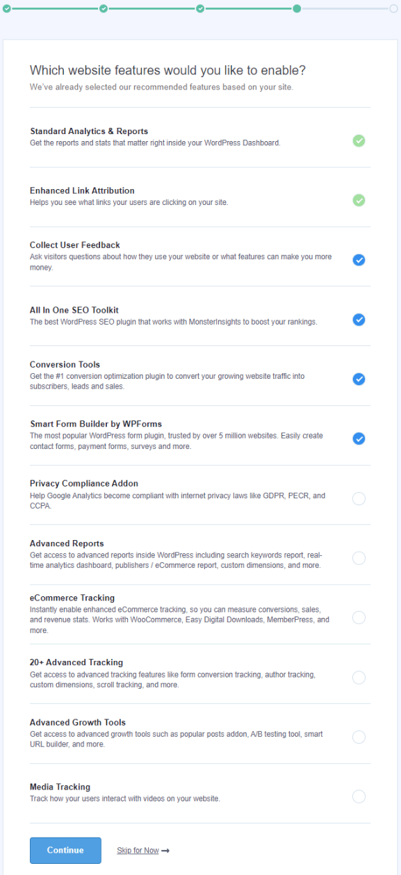 Doplňky k WP pluginu MonsterInsights pro Google Analytics