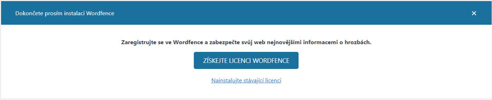 Získejte licenci Wordfence